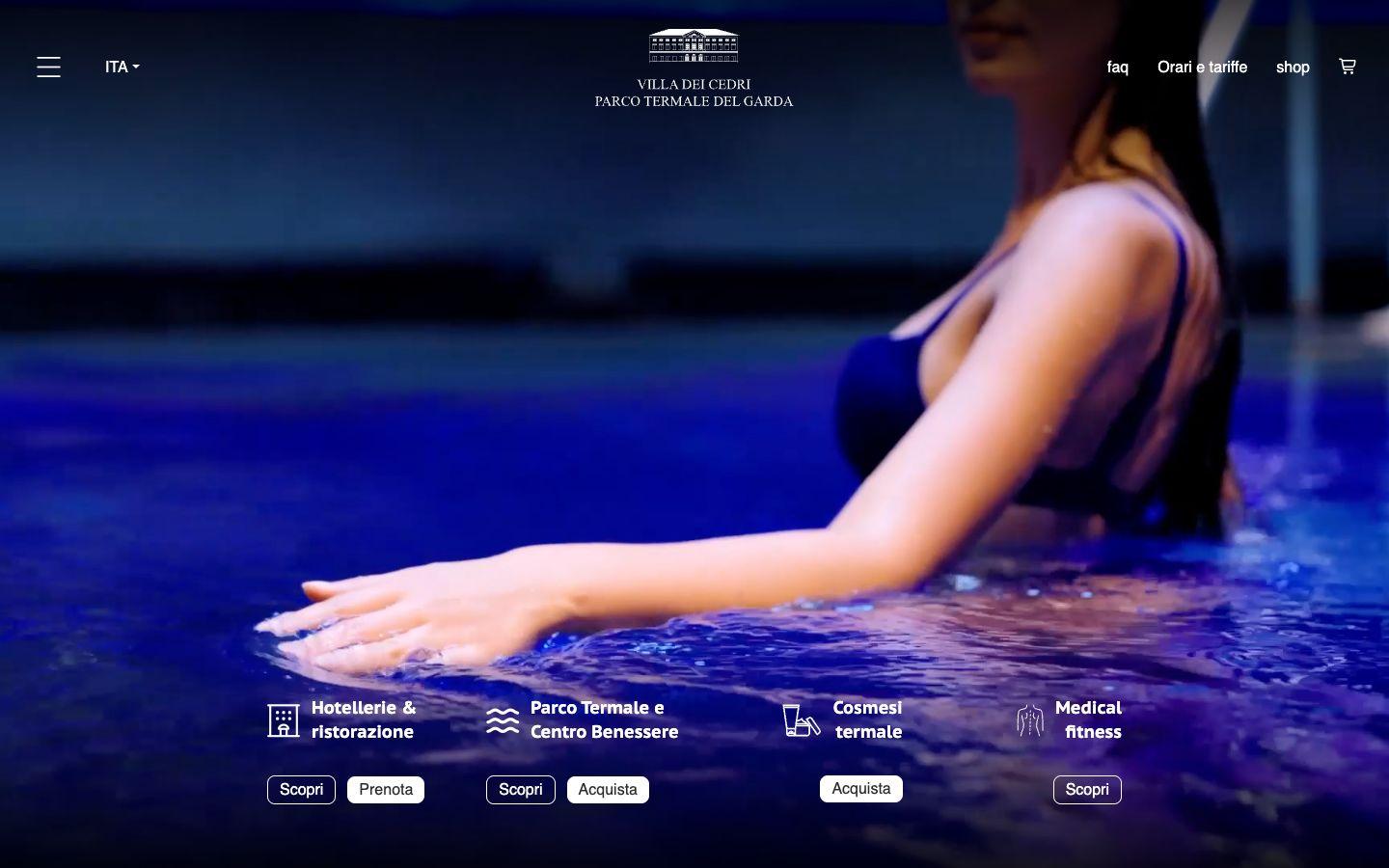 Dopo: Nuova home di Villa dei Cedri con video a tutto schermo